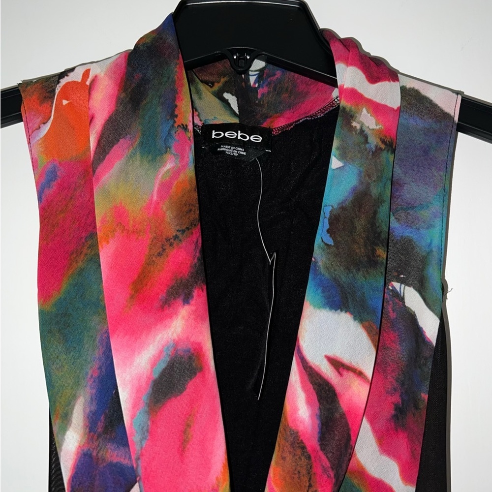 BeBe- Mesh Printed Summer Dream Mesh Sleeveless Mixed Bodysuit 269150 (xxs) NWT - Picture 3 of 5